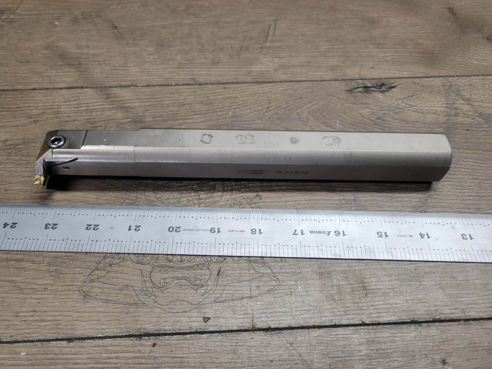 NICE ISCAR TGIR 31.7 6C T10 INDEXABLE GROOVING BORING BAR W/ 1 1/4 " SHANK