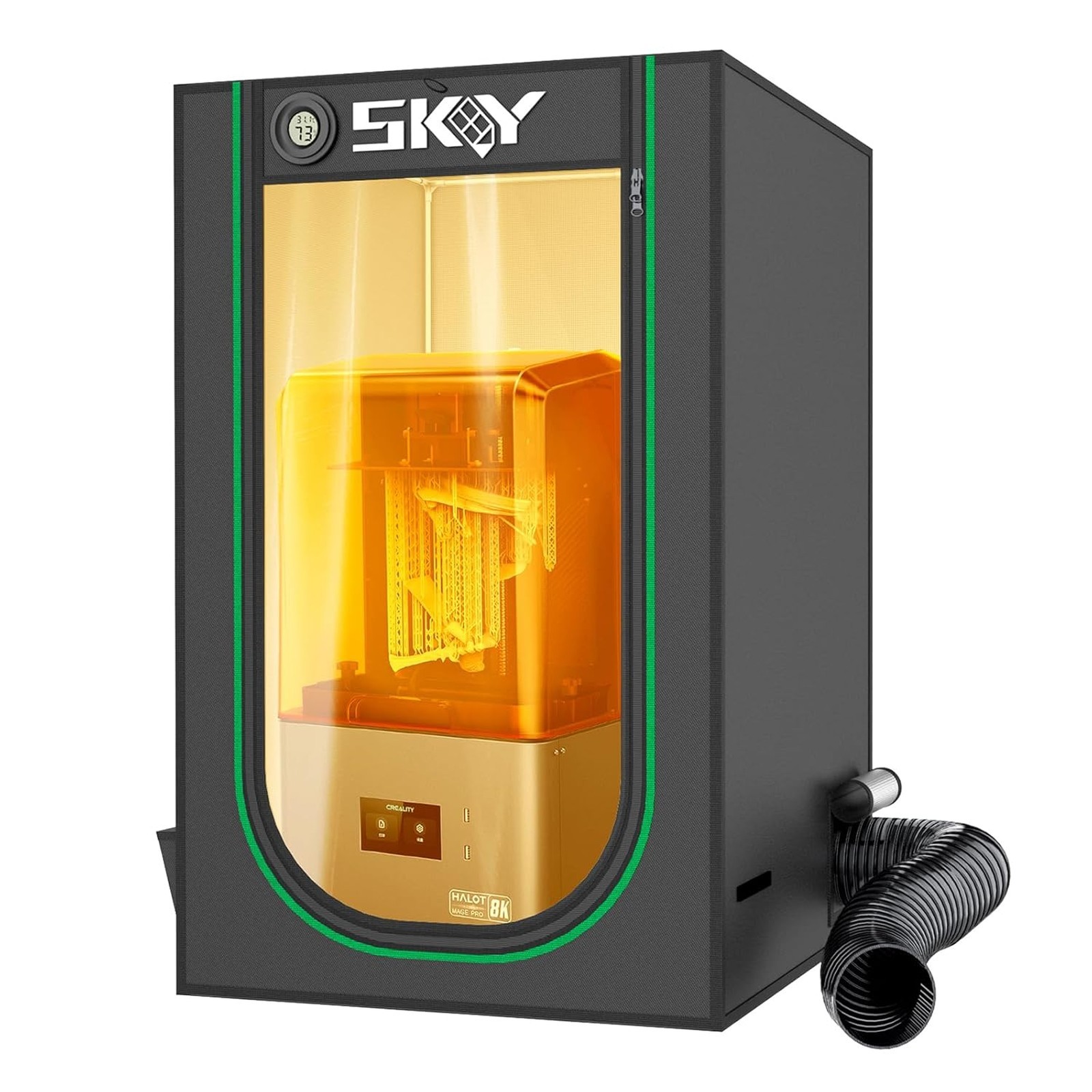 Resin 3D Printer Enclosure Cover Tent with Ventilation LED Light Thermo