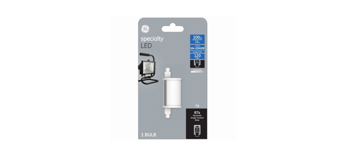 GE 93129010 LED Bulb T9 R7S Warm White 100 Watt Equivalence Frosted