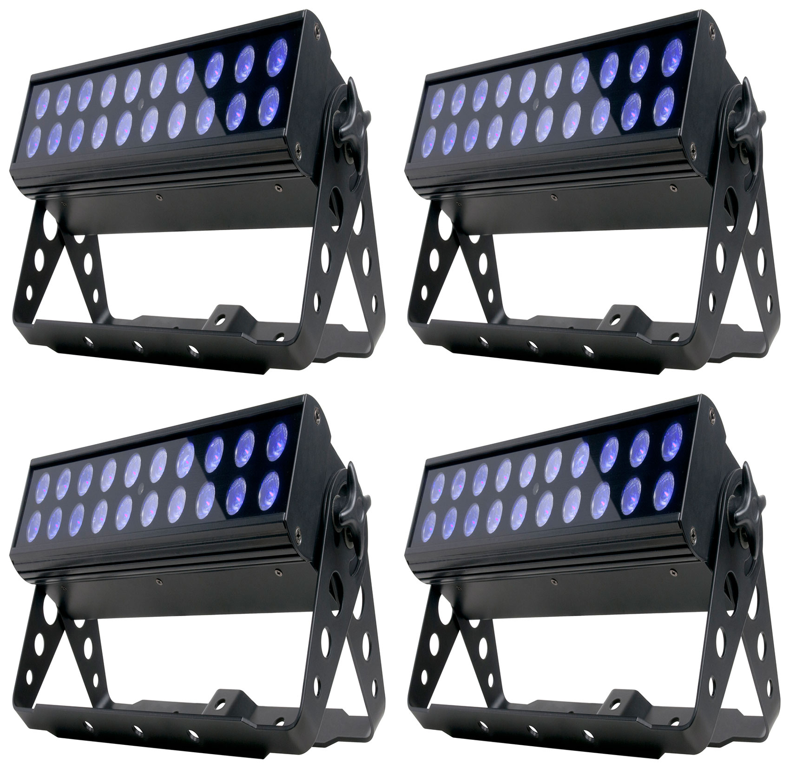 (4) American DJ UV LED BAR20 IR DMX Ultraviolet Bar Wash Blacklights with Remote