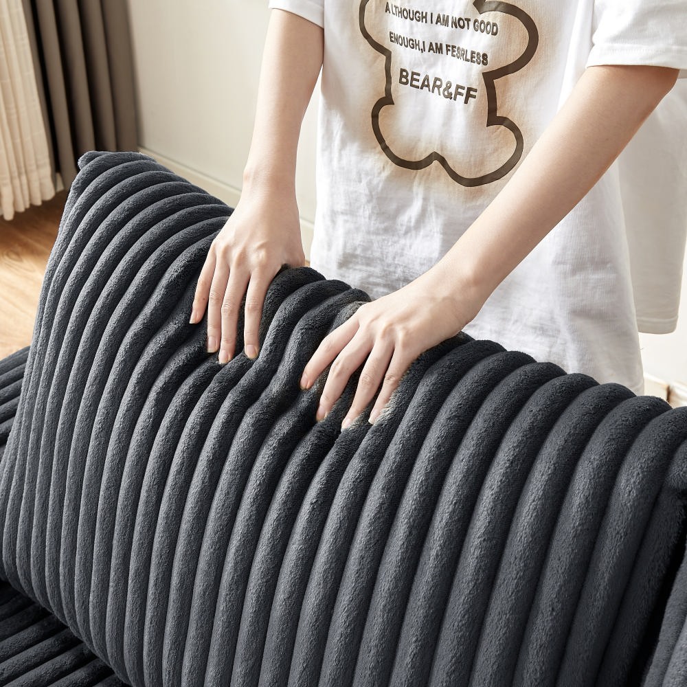 71" Corduroy Sofa with Storage Armrest USB and Plush Square Design