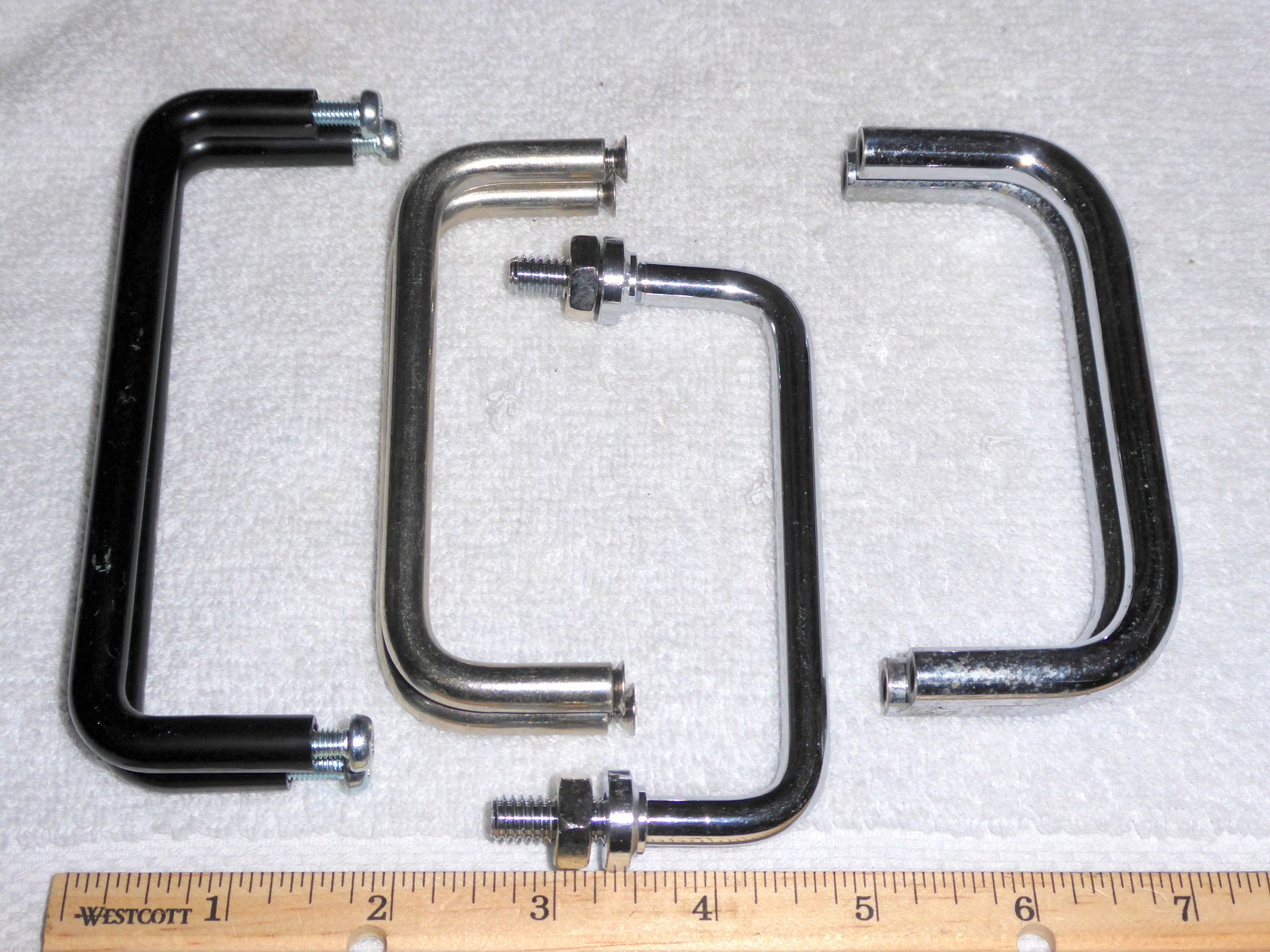 Lot of 3-Pair + One Single 4" to 4-3/4" Steel Equipment Pull Handles