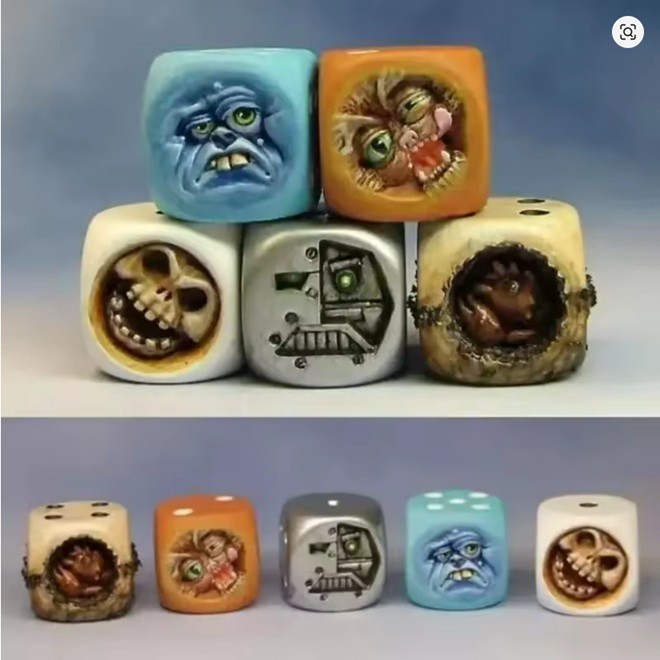 Dark Fantasy Monster-themed Handmade Monster Dice Set 5 Pc's 1 of Each +?