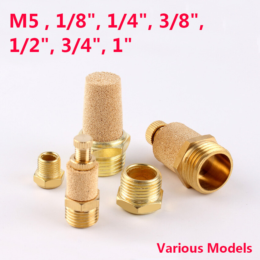 1/8" 1/4" 3/8" 3/4" 1/2" 1" BSP Brass Pneumatic Solenoid Valve Muffler Silencer