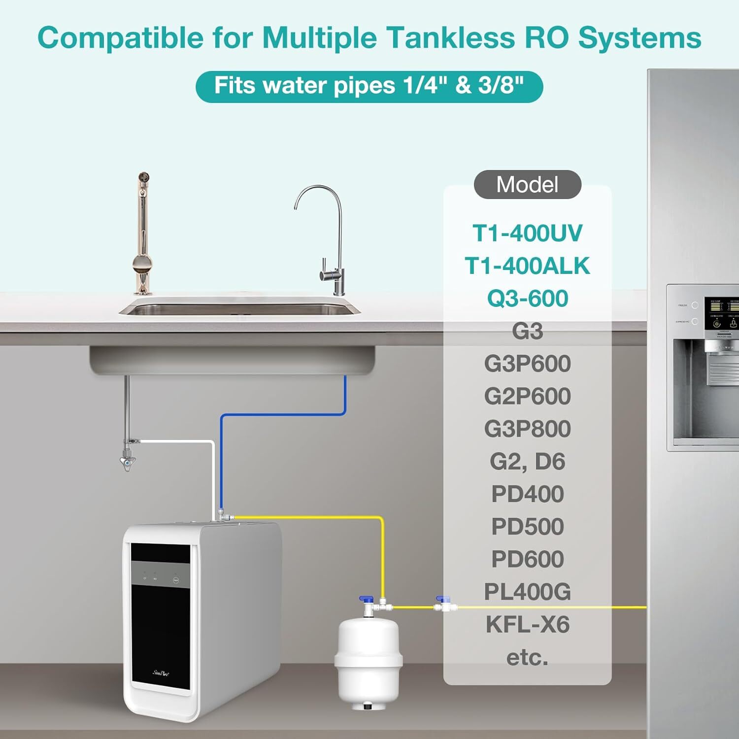 SimPure Water Pressure Tank for RO Reverse Osmosis System Refrigerator Ice Maker