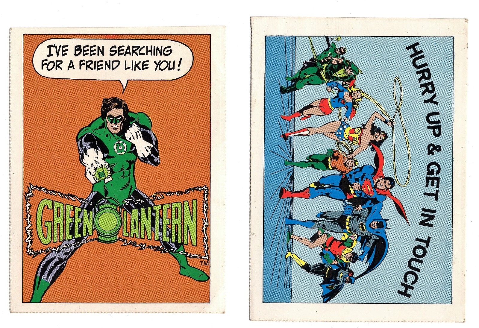 (2) ORIG 1981 DC COMICS SUPER HEROES POSTCARDS - UNUSED