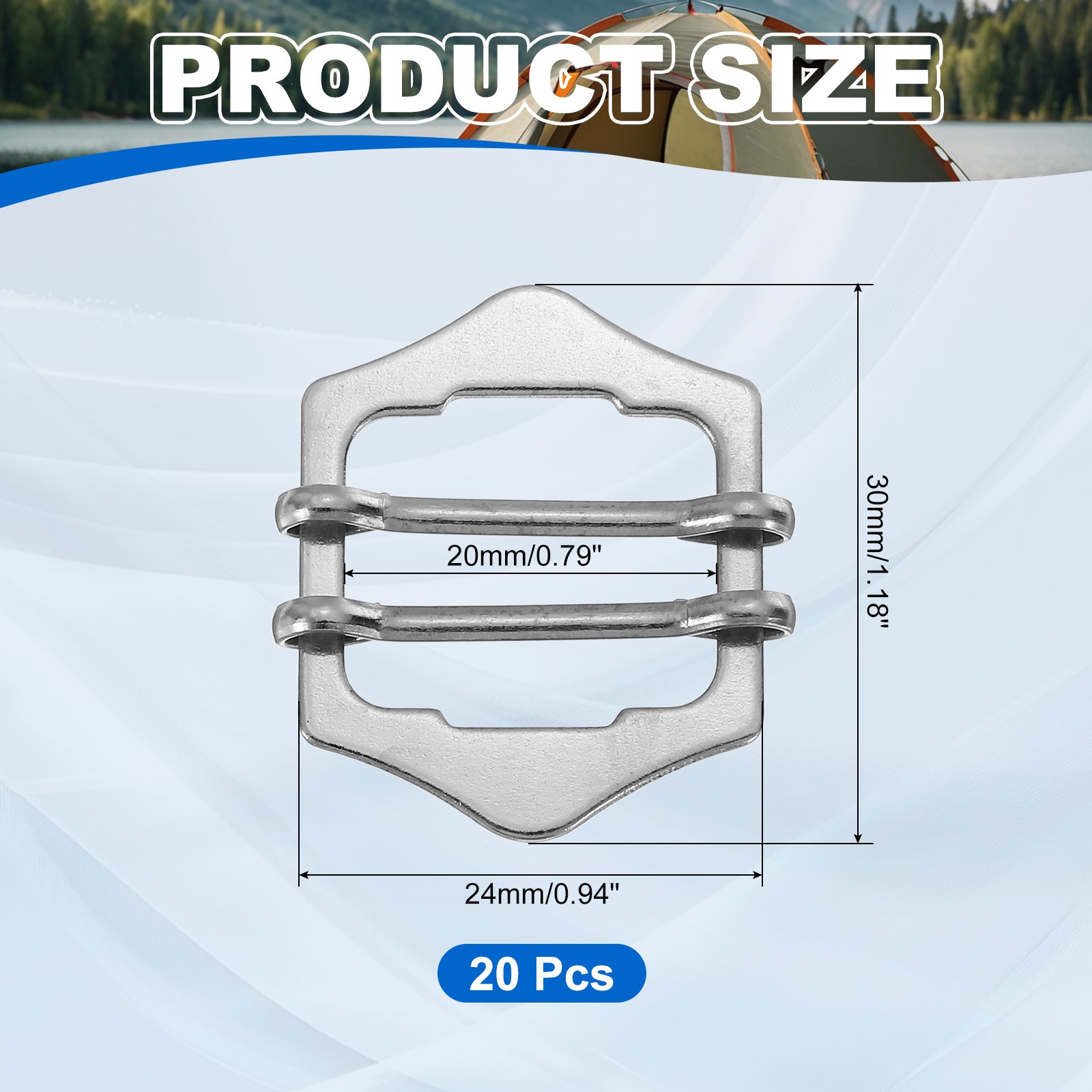 0.8 Inch Vest Buckles 20 Pcs Metal Vest Buckle for Suit Belt, Silver