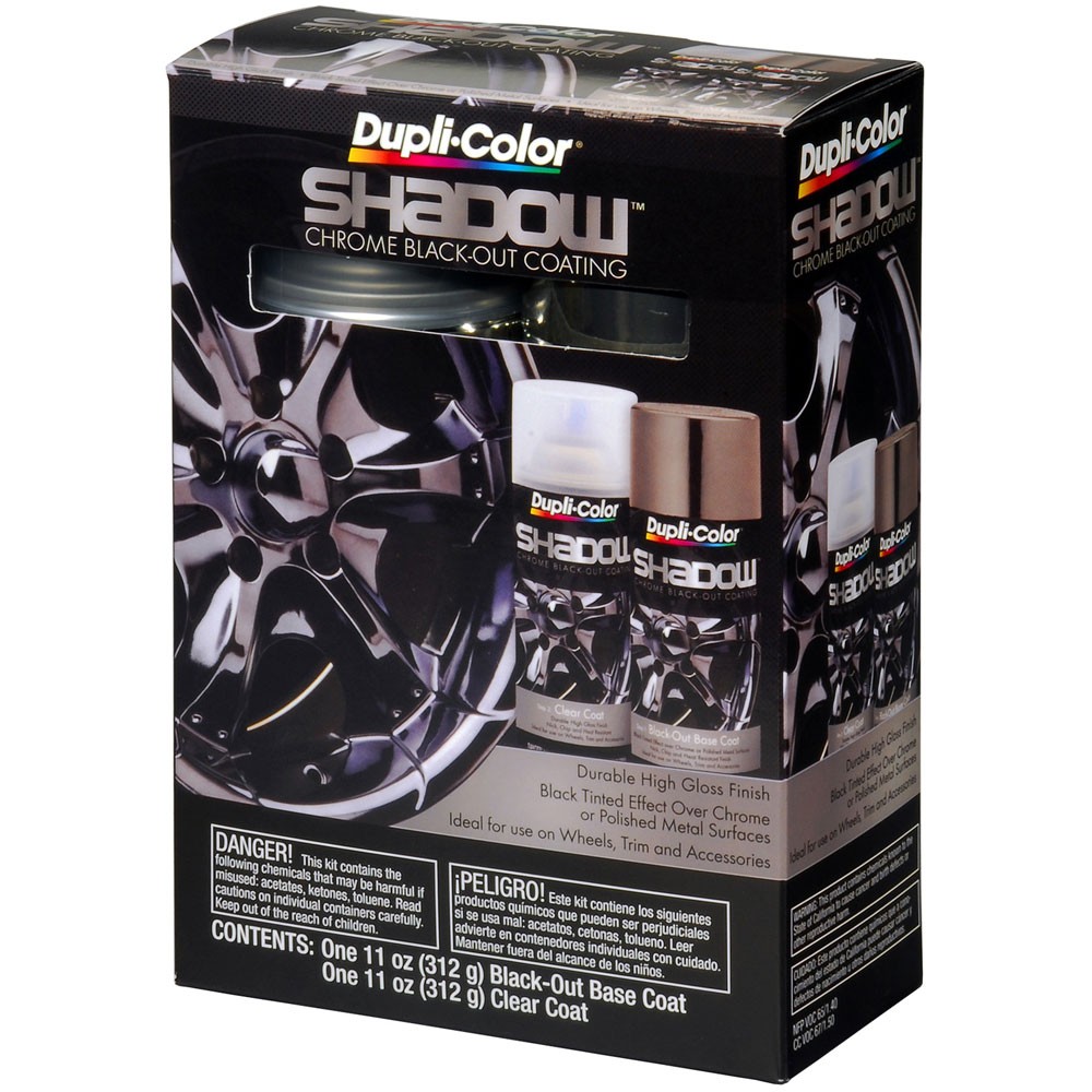 Duplicolor SHD1000, Wheel Coating Kit, Shadow Black-Out, 2-Can System