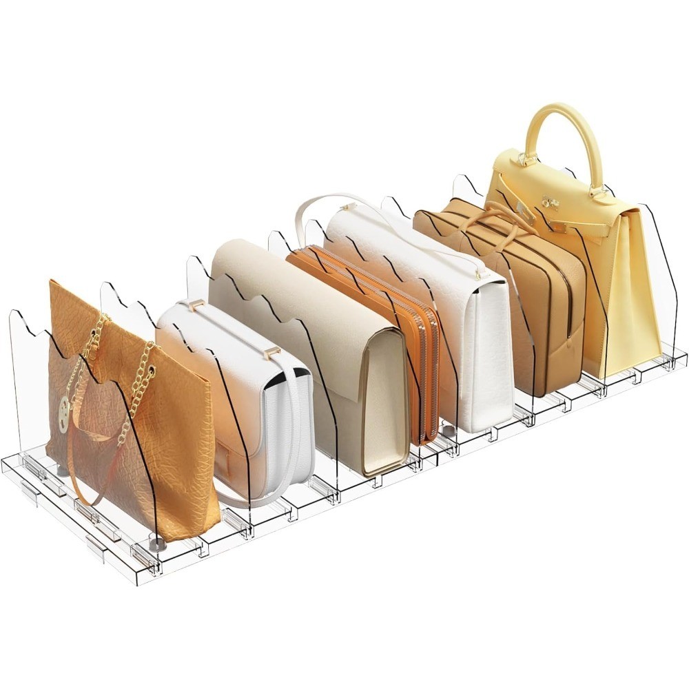 Adjustable Shelf Divider for Closet, Clear Purse Organizers for Closet Acrylic