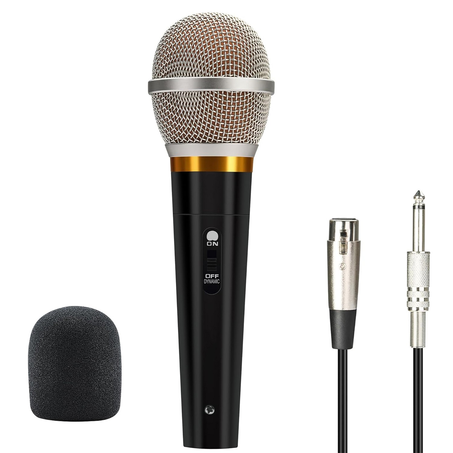 Handheld Dynamic Microphone With On/Off Switch 13ft Detachable XLR Cable