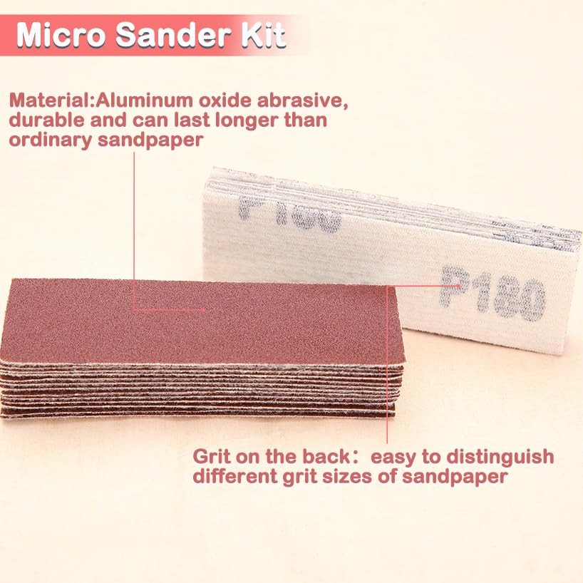 LEONTOOL 180 grit micro sander paper 3.5x1.2in