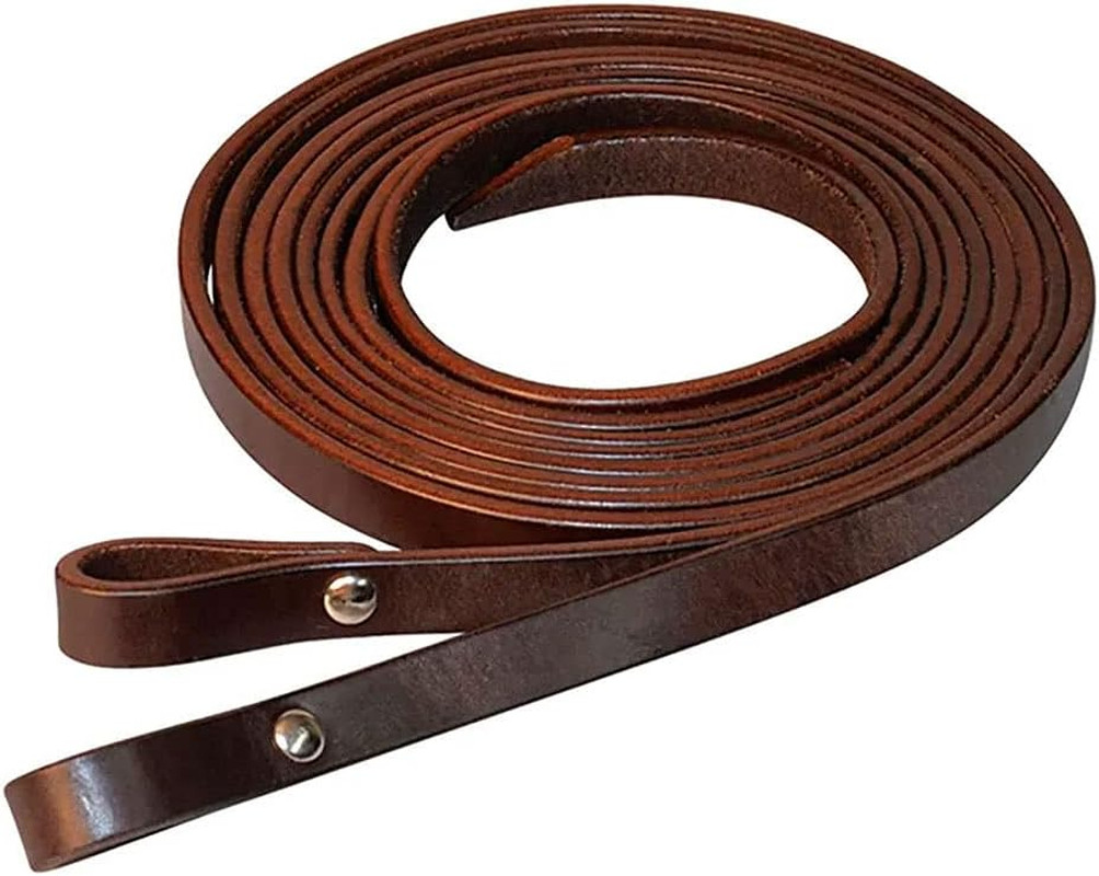 Chicago Screw Smooth Leather Split Horse Reins - 5/8" Wide, 7' Long