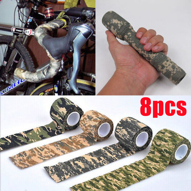 8 Rolls 5 CM*4.5 M Camo Wrap Camouflage Tape Self-Adhesive For Rifle Gun Hunting