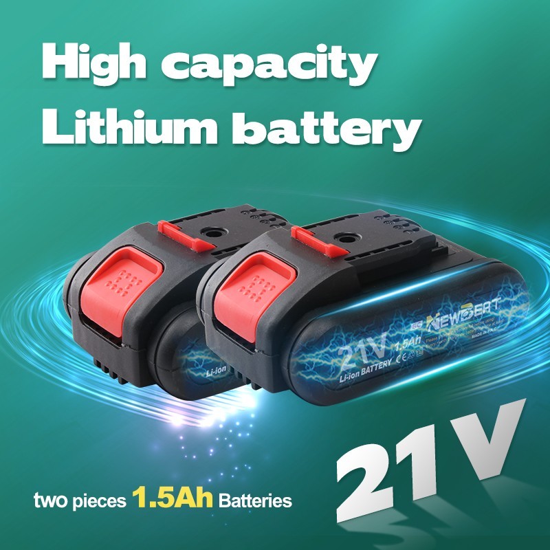 Variable Speed Cordless Drill Driver 21V Li-Ion Battery w/ LED Work Light