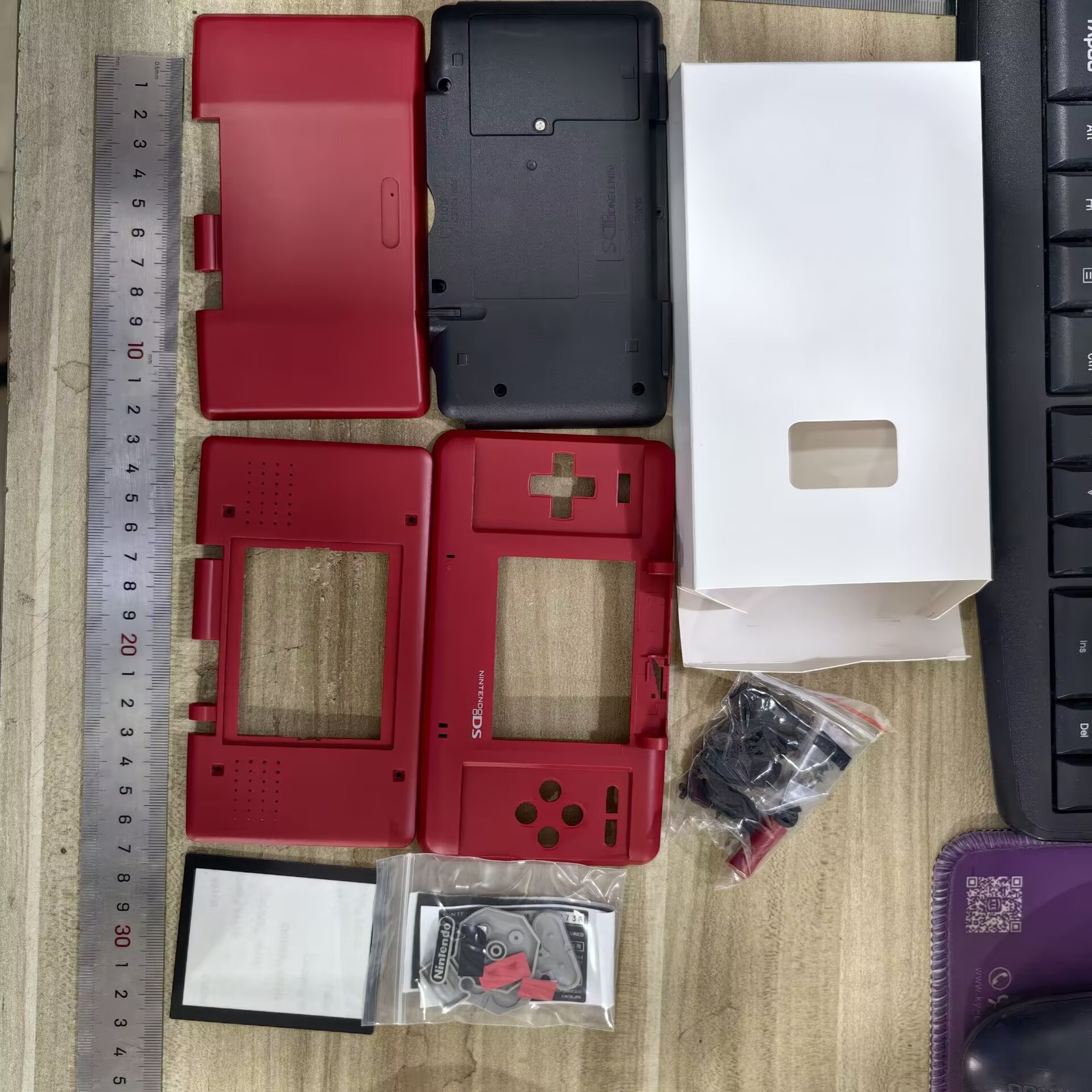Nintendo DS Replacement Shell Housing With Screen Repair Tools Red Black
