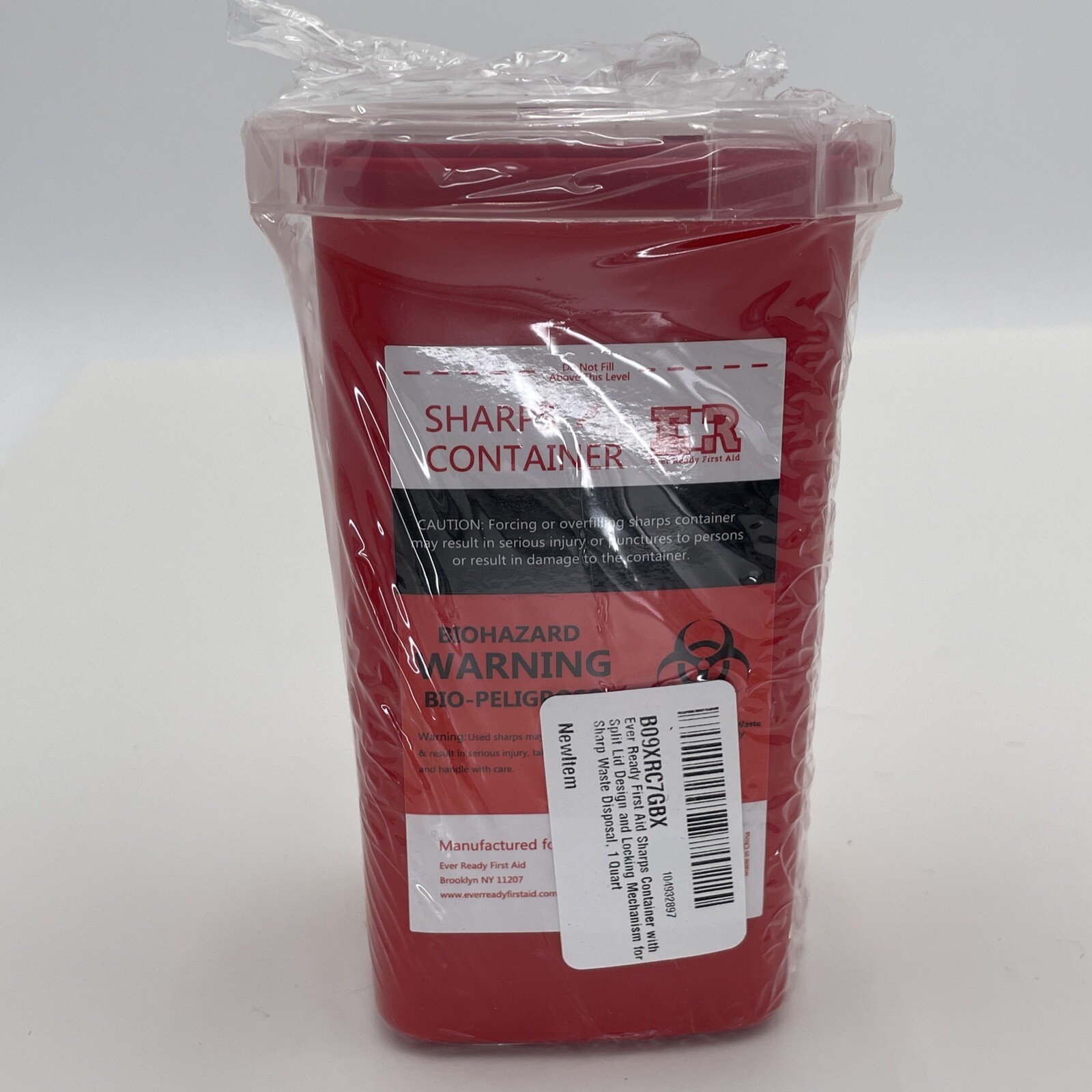 Medical Sales Supply 1 Quart Size Sharps and Needle Container. Integrated Needle