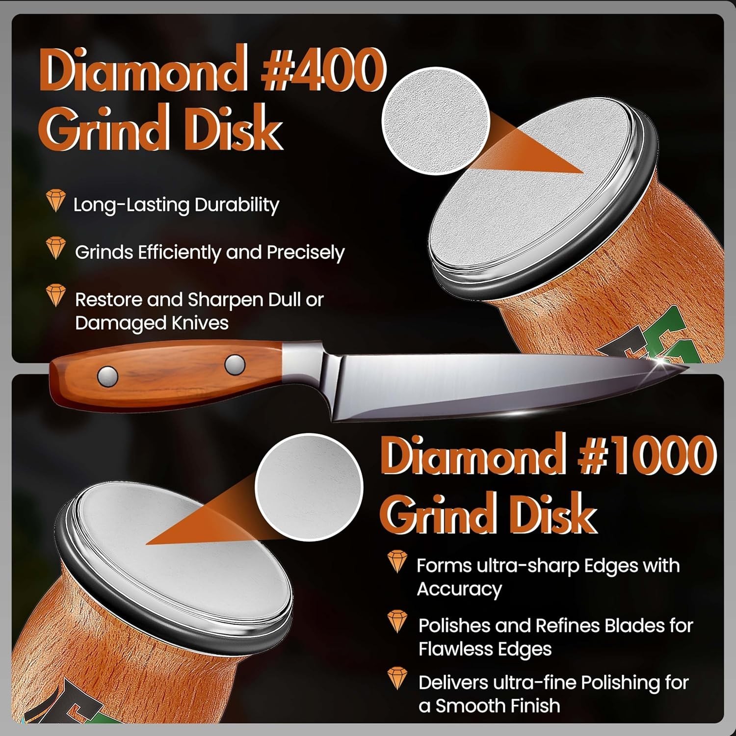 Knife Sharpener Tool Rolling Knife Sharpener Kit Knife Sharpening W/ Diamonds &