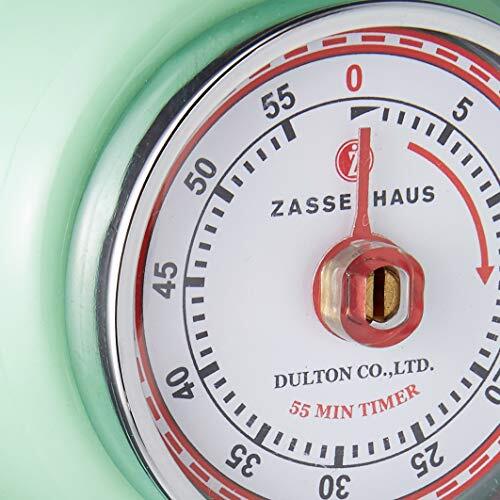 Zassenhaus Magnetic Retro Kitchen Timer, Classic Mechanical Cooking Timer (Mint