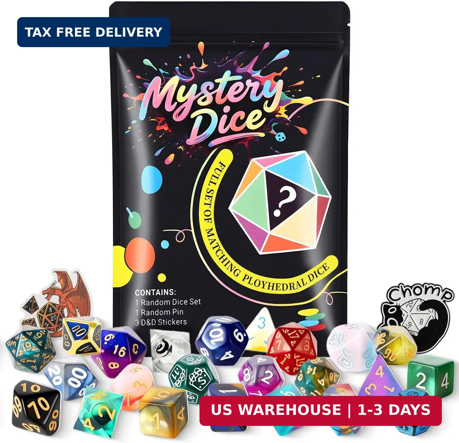 Coyeekn Mystery Dice Set, DND Dice Set of 7 Polyhedral Dice | 1 in 10 Chance to