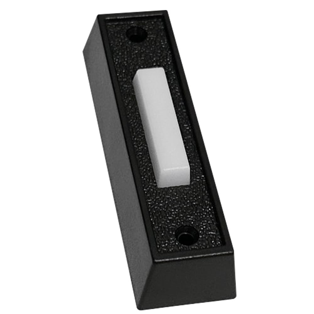 LED Lighted Doorbell Button Push Switch Wall Mounted For Chime Ring BLACK