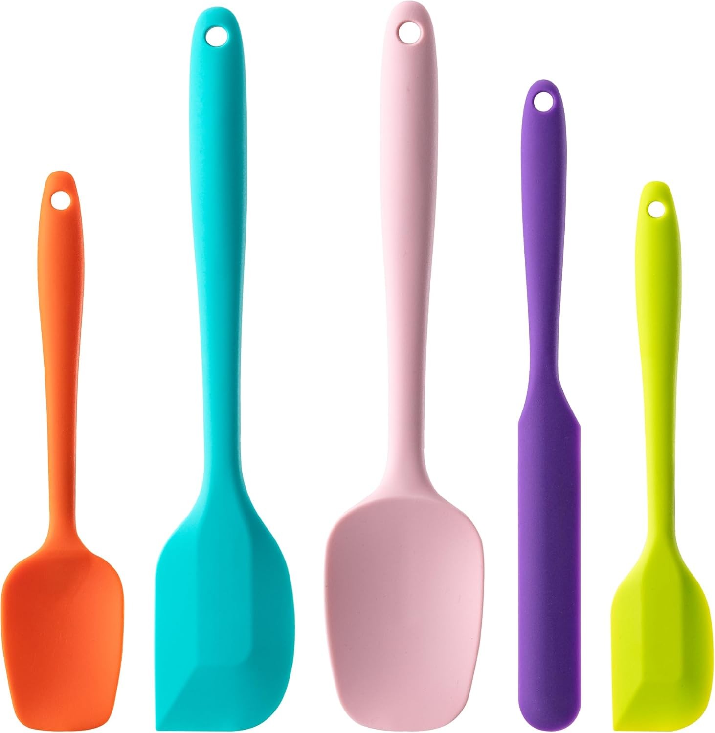 Silicone Spatula Set, 5 Piece Food Grade Rubber Spatulas Spatula, Multicolor