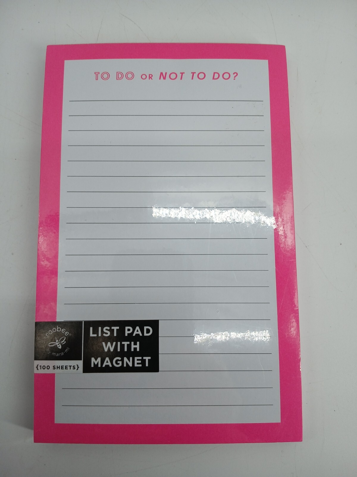 To Do Or Not To Do Notepad Pink White 140 Sheets 5.25"x8.25" List Pad W/ Magnet