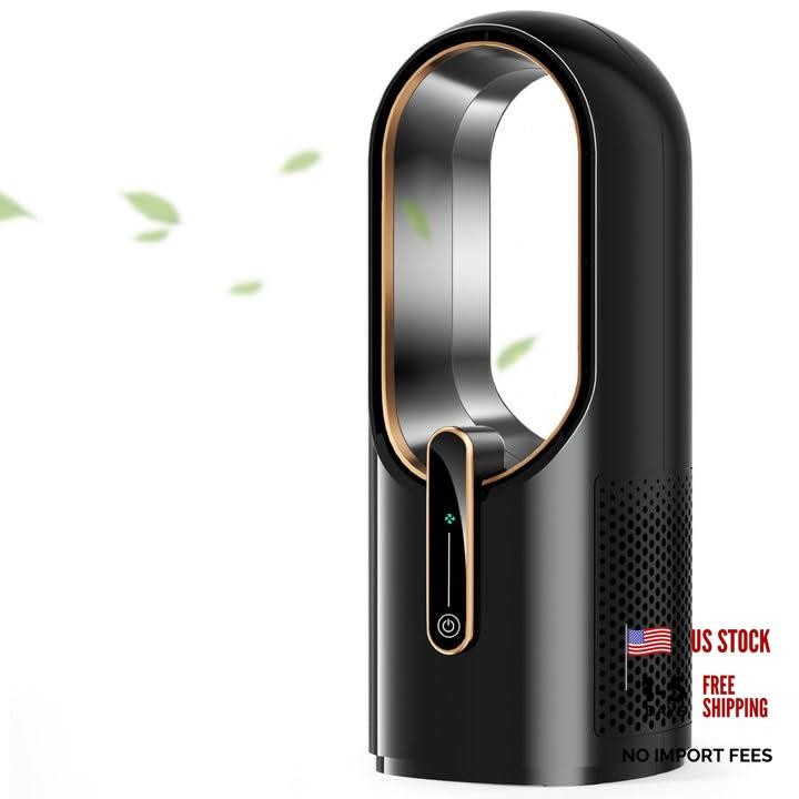 Desk Fan for Bedroom - 11.8 Inch Portable Bladeless Fan - Small Black - Small
