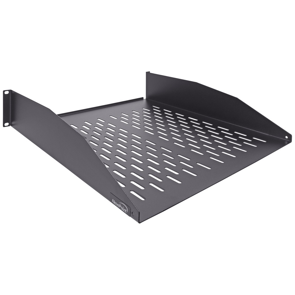 Cantilever Server Shelf Vented Shelves Rack Mount 19" 2U Black 18" deep w/lip