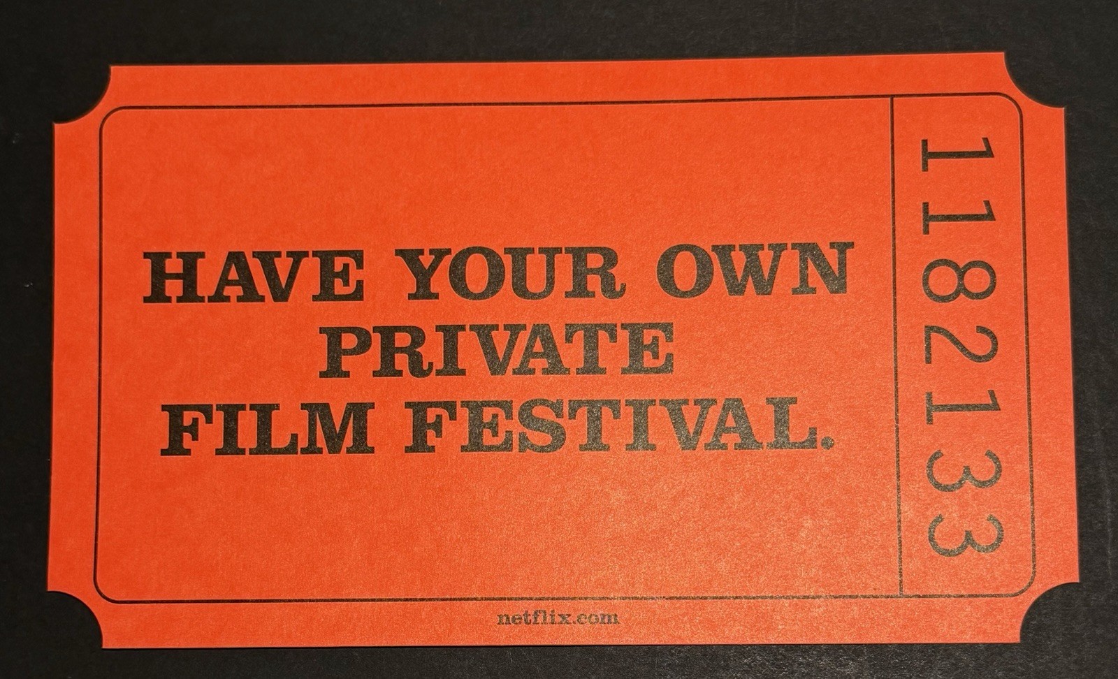 Netflix DVD Private Film Festival Launch Direct Mail Ad 2000 Movie Ticket Stub