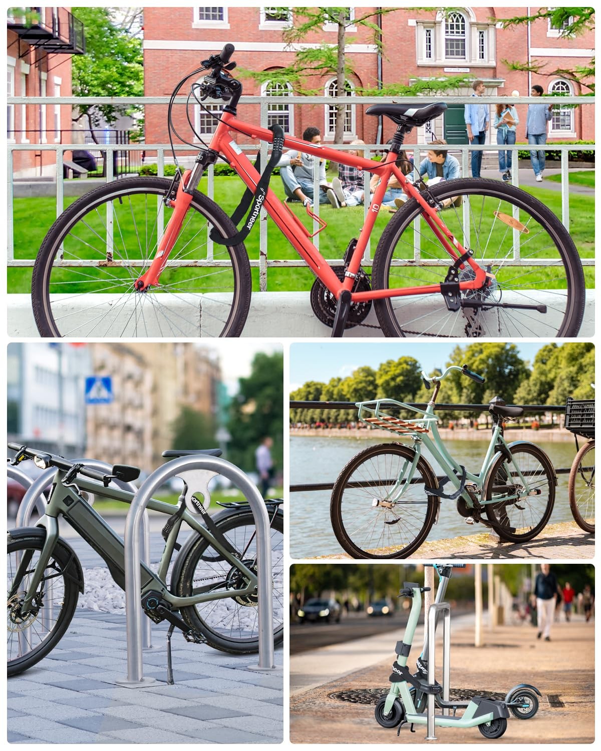 Heavy Duty Bike Lock - 5 Digit Combination Keyless Chain Security System