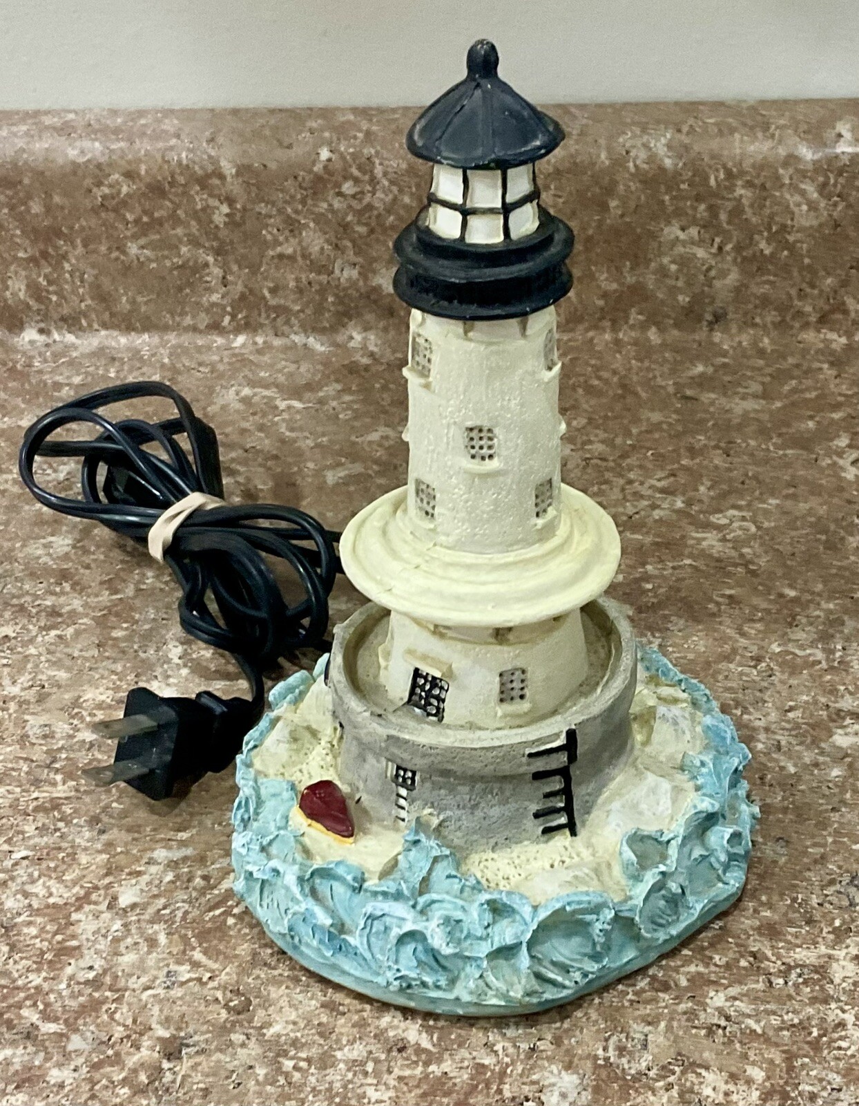 Ceramic Table-Top Lighted Nautical Lighthouse - Tested in Working Condition