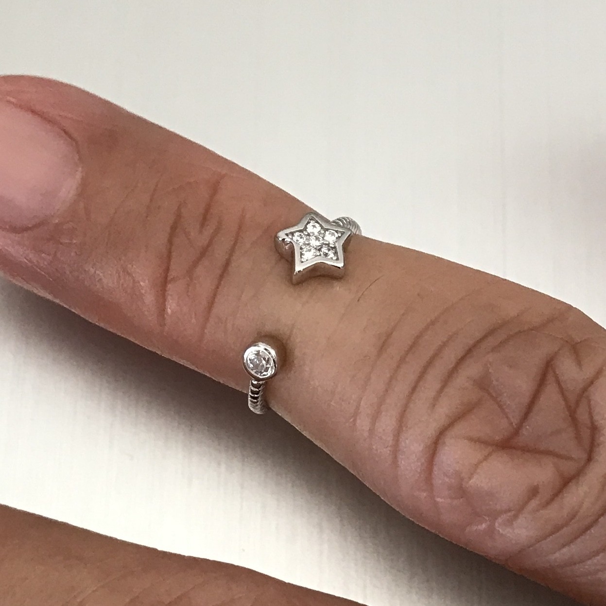 Sterling Silver Star CZ Toe Ring, Star Silver Rings, Celestial Ring