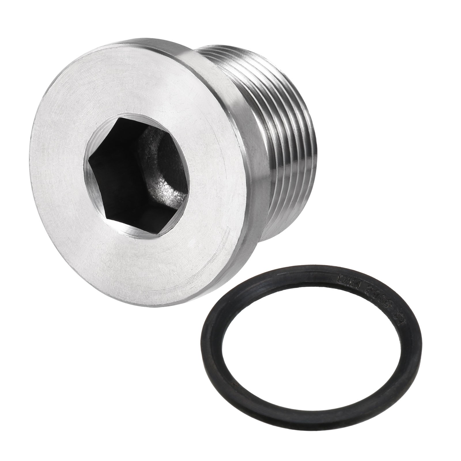 Pipe Plug with Seal Ring, for Terminate Hose Ends, (Silver, M24x1.5)