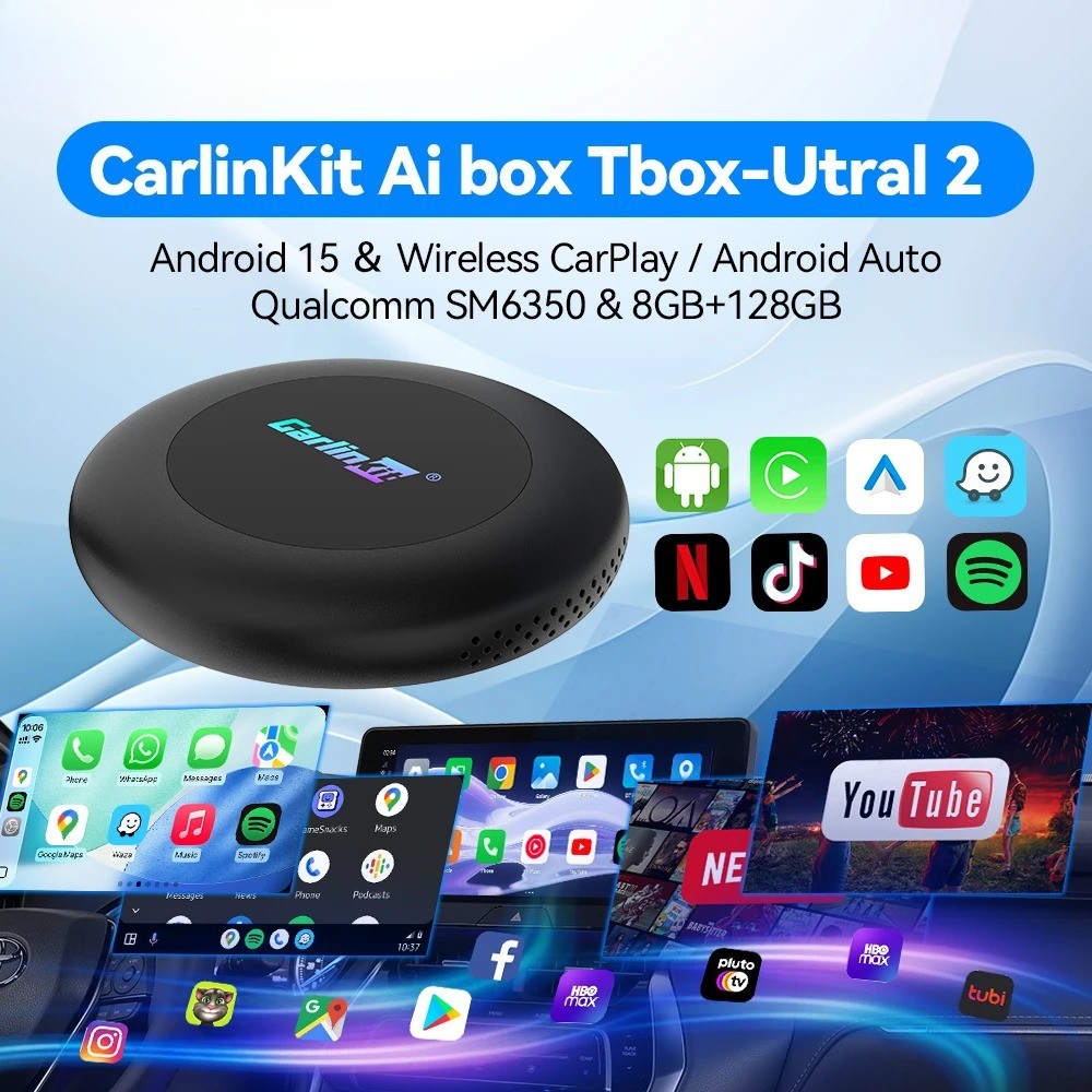 Android Smart Car TV Box 8GB+128GB / CarlinKit Ultra2 Android 15 CarPlay AI Box