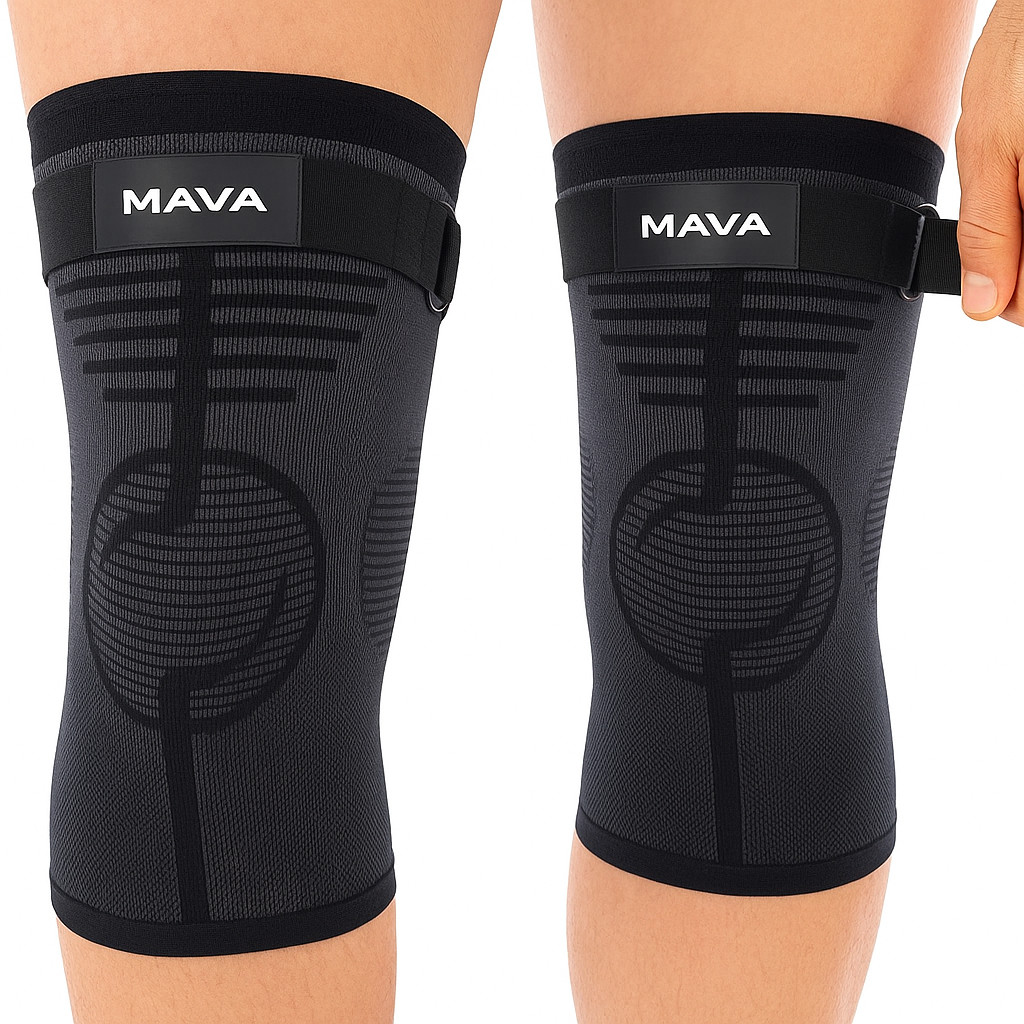 Pair of Mava Sports Knee Compression Sleeve Support for Men and Women Size XXXL