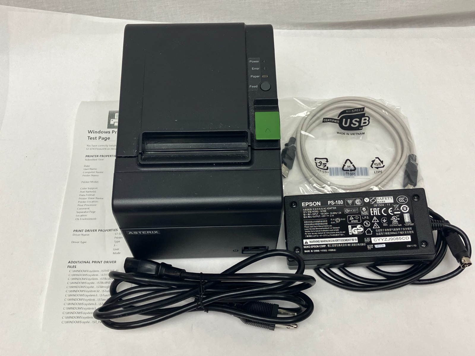Gently Used Asterix ST-EP4 M267A Windows 10 USB Receipt Printer