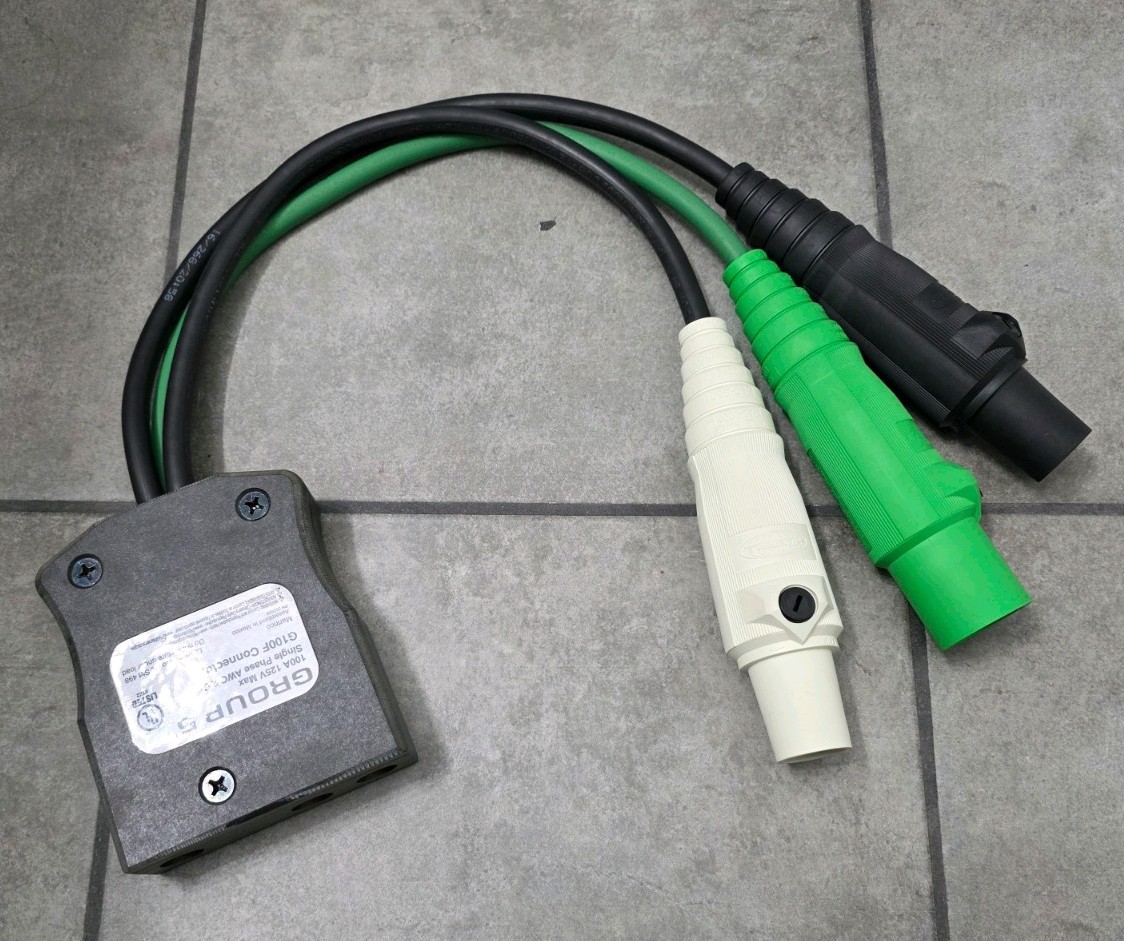 Female 100 Amp125VStage Pin To 3 Male Female Camlock Snake Bite marinco Stagepin