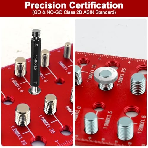 2Pcs Thread Checker, Nut and Bolt Thread Checker, Standard SAE and Metric,