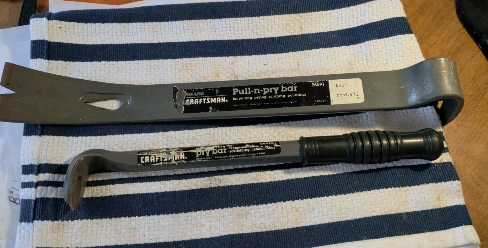 Vintage Craftsman 6591 Pull & Pry Bar/Nail Pulling 15” + 96595 Pry Bar