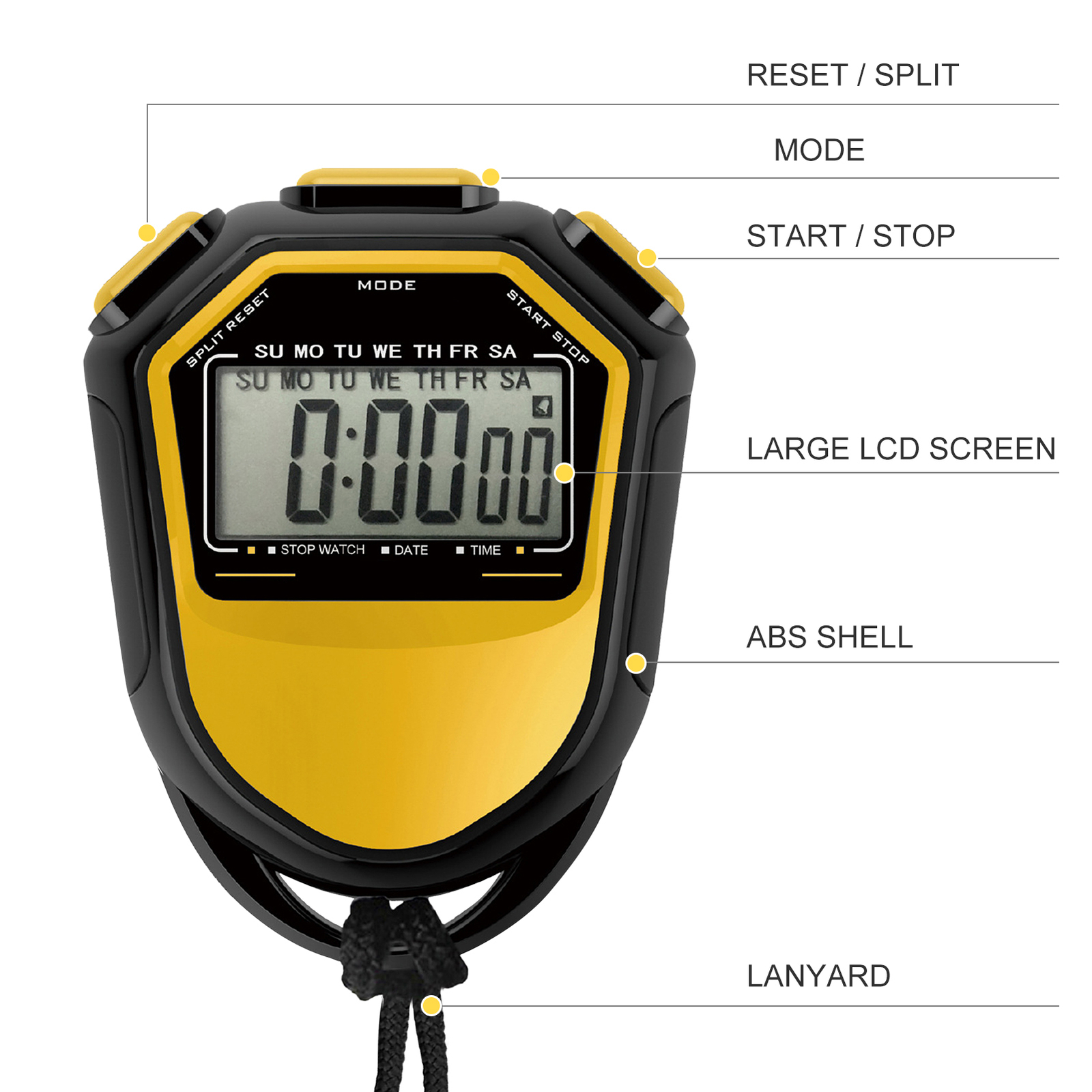Waterproof Stopwatch Digital Handheld LCD Timer Sports Counter L5C4