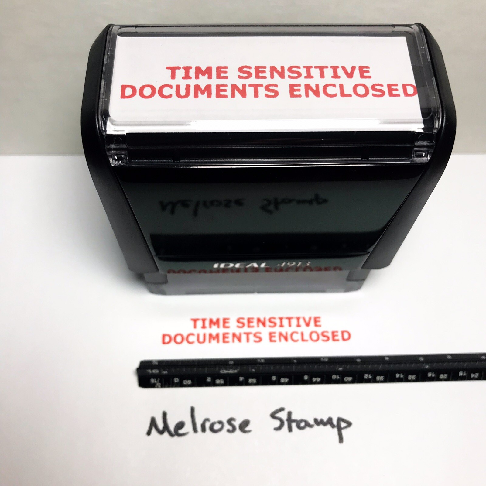 Time Sensitive Documents Enclosed Rubber Stamp Red Ink Self Inking Ideal 4913