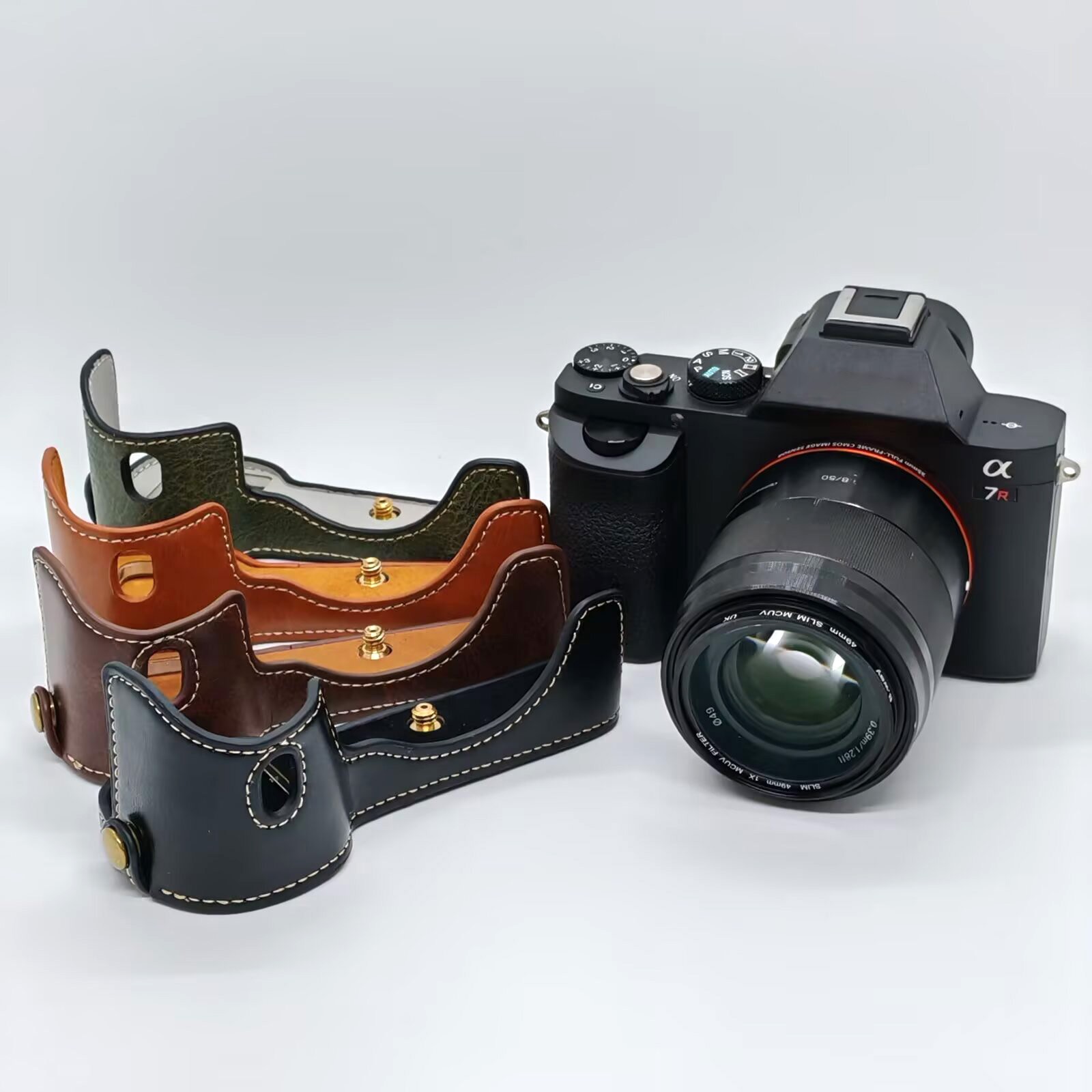 Leather Protect Half Case Grip for Sony Alpha A7 A7S A7R Camera