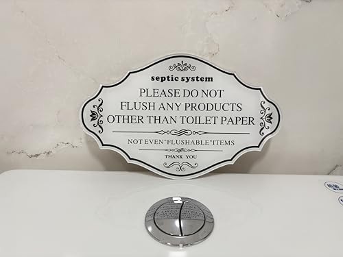 2Pcs Septic System Bathroom Sign, Do Not Flush Rules white-2pcs