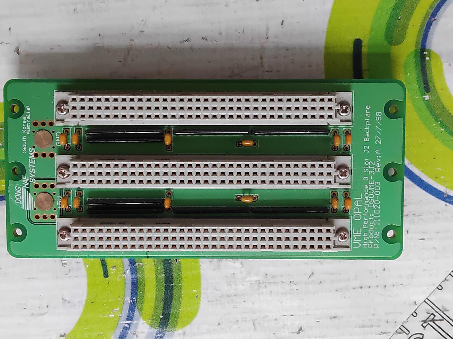 DONG HAE SYSTEMS DSOVME-3JI2 3 SLOT J2 BACKPLATE