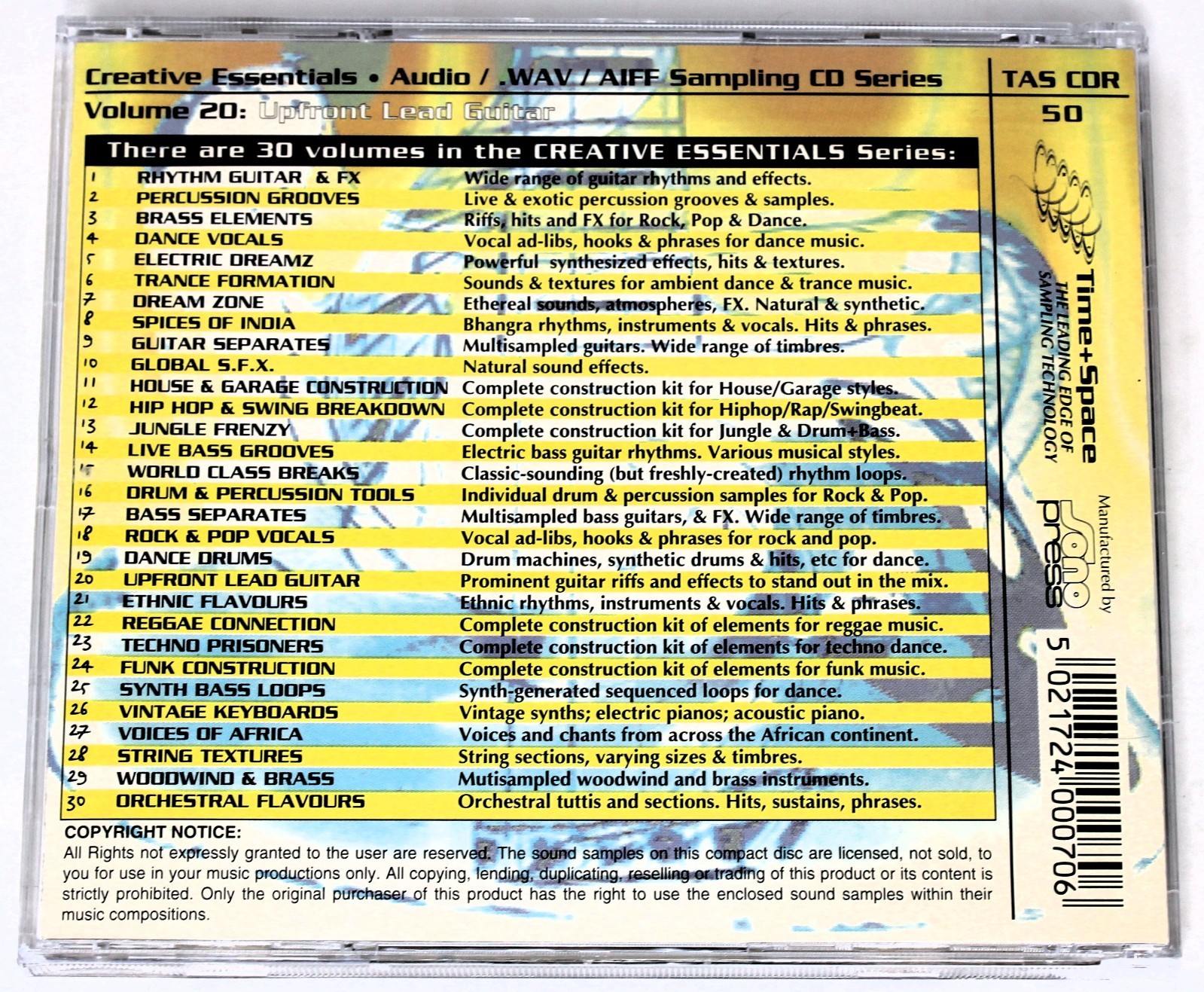 Zero-G Creative Essentials 20 Upfront Lead Guitar Sound Library/Sampling CD