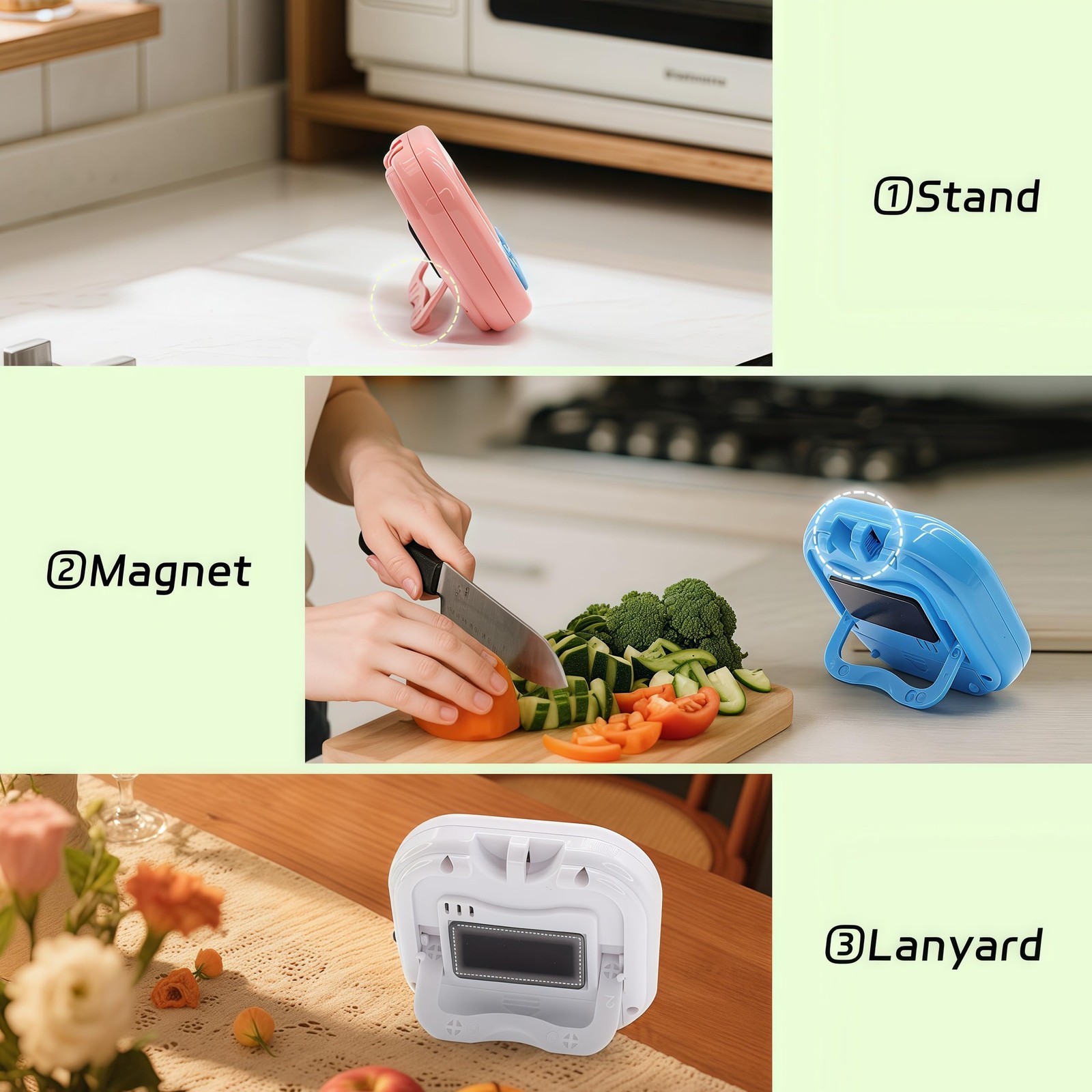 6 Pack Multi-Function Electronic Timer - Kitchen Timer,Magnetic Digital Timer...