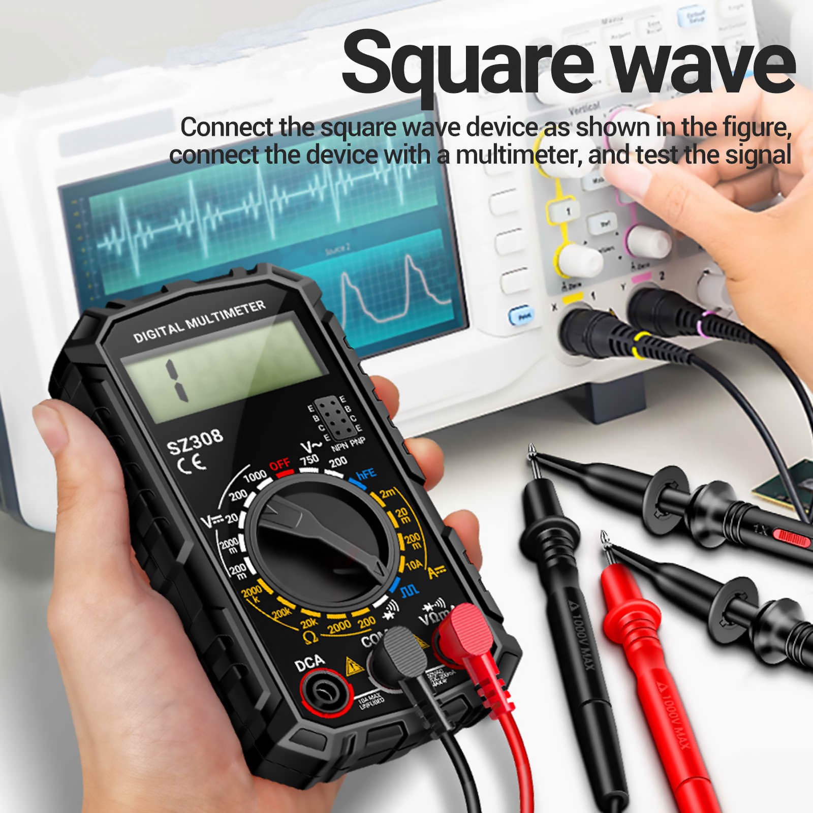 Multimeter Voltmeter Ammeter for AC DC Voltage Current and Diode Transistor Test