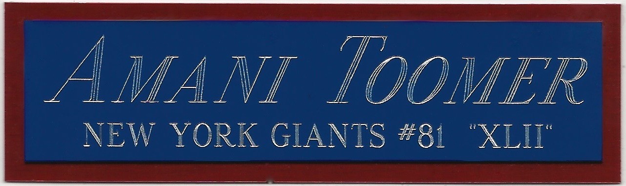AMANI TOOMER GIANTS NAMEPLATE FO AUTOGRAPHED Signed Helmet Football JERSEY PHOTO