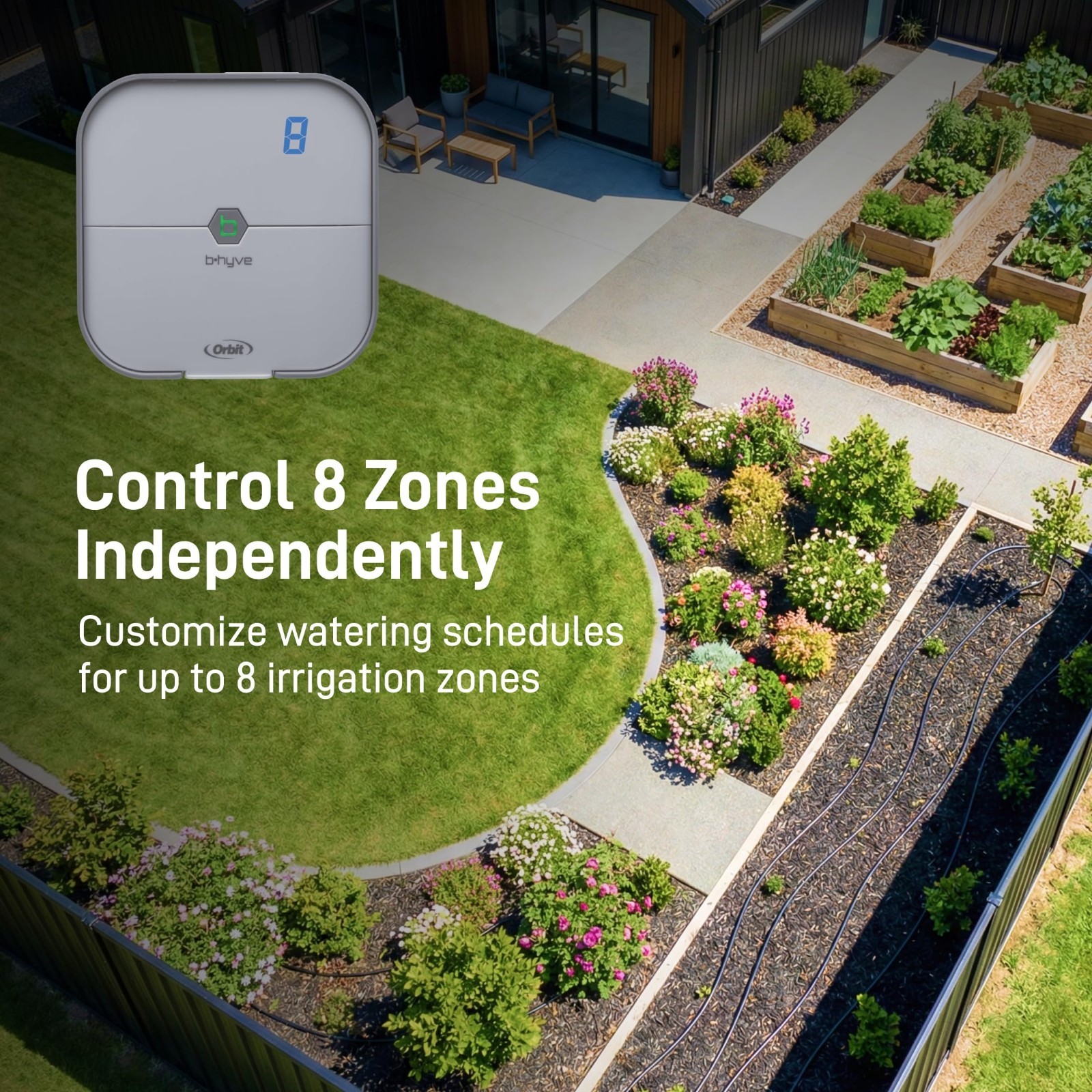 Smart WiFi Indoor Sprinkler Controller - 8-Zone Irrigation System - App Control,