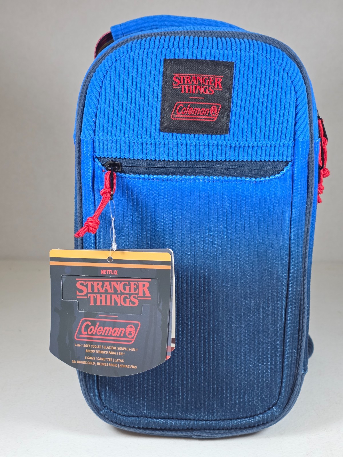 Stranger Things Coleman 2‑in‑1 Soft Cooler Sling Bag NWT Collab Edition Blue